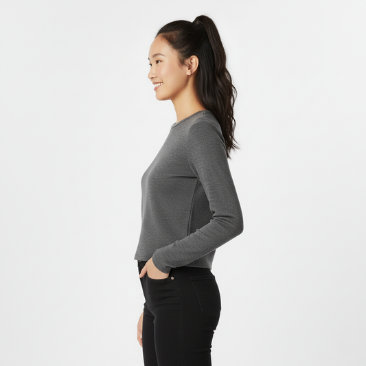 Amélie Slim Fitted Long Sleeve Crop Jumper