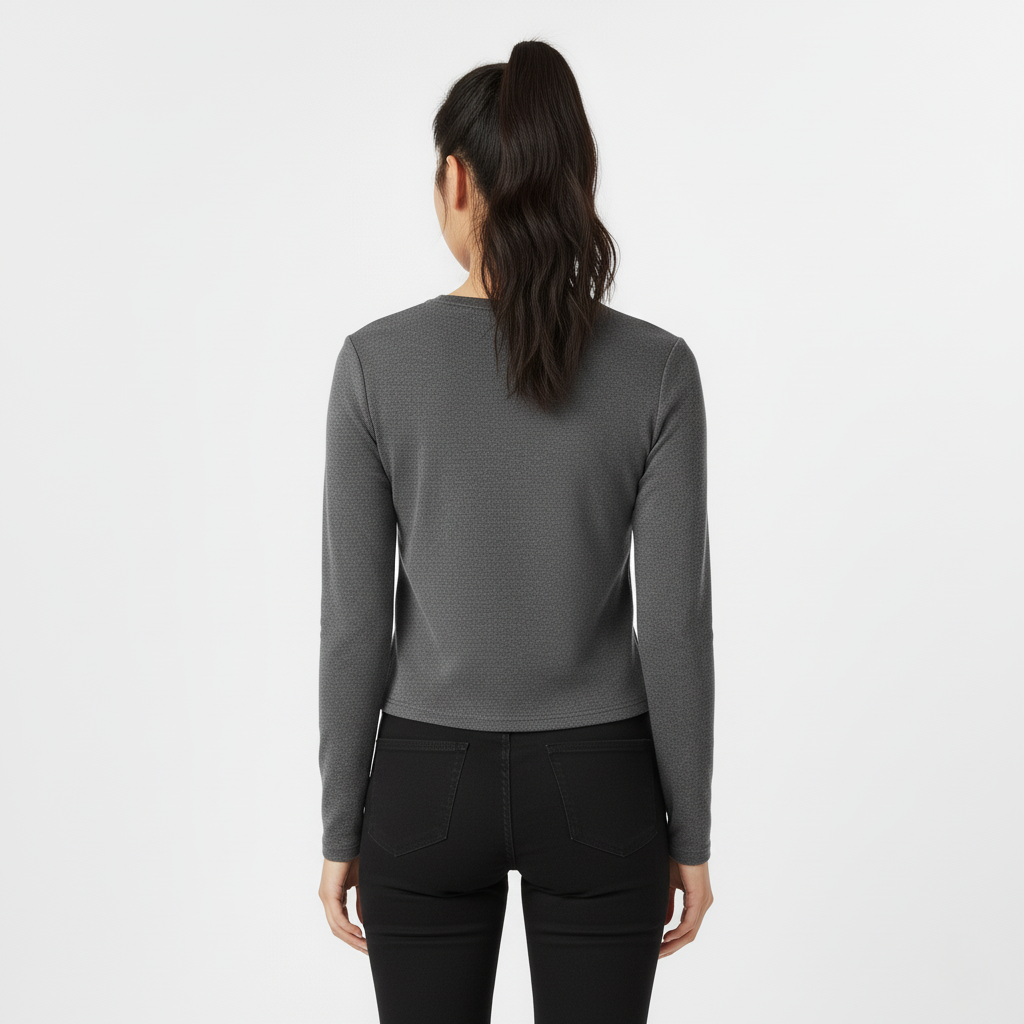 Amélie Slim Fitted Long Sleeve Crop Jumper
