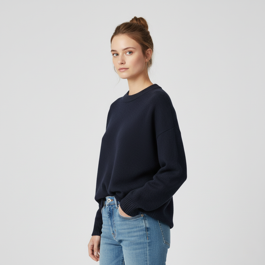 Anna Oversized Charcoal Knit Sweater