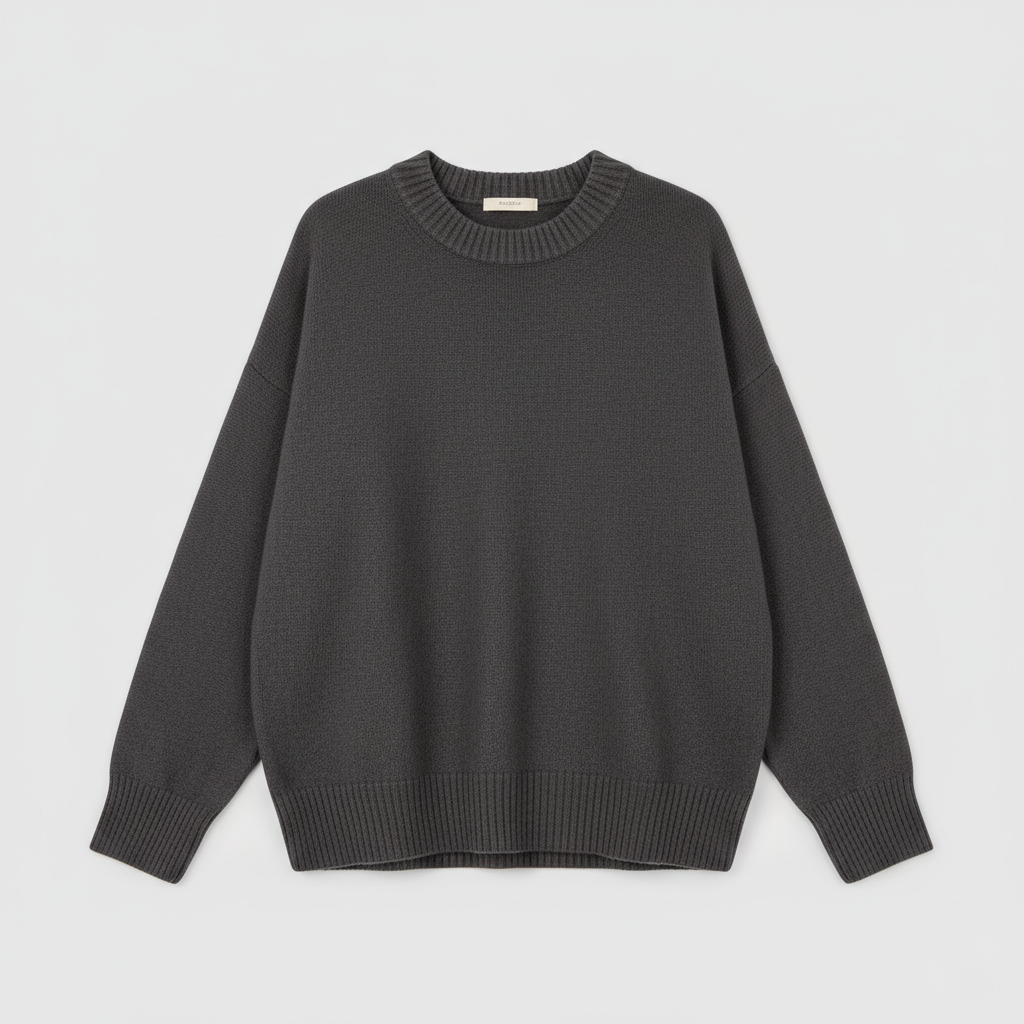 Anna Oversized Charcoal Knit Sweater