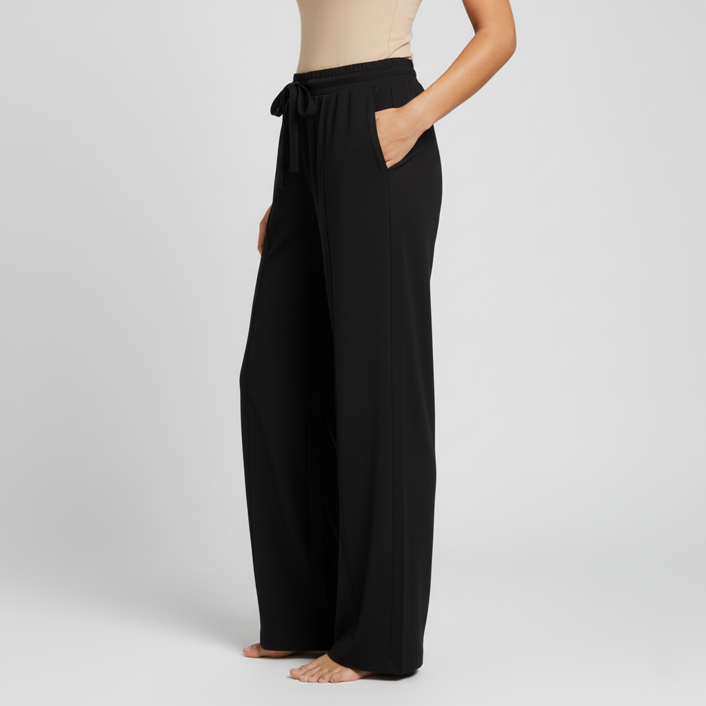 Anna Relaxed Wide-Leg Drawstring Trousers