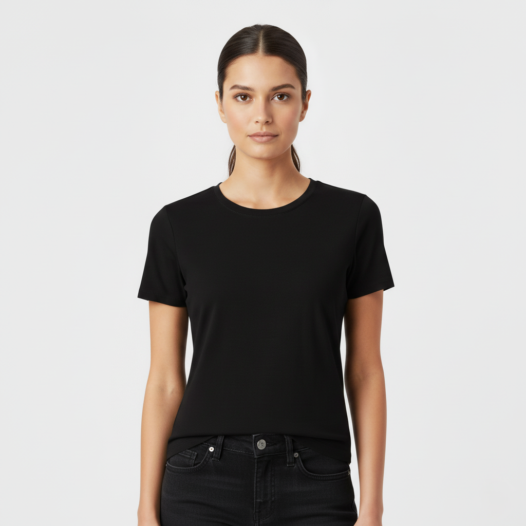 Anna Slim-Fit Crew Neck Short-Sleeve Top