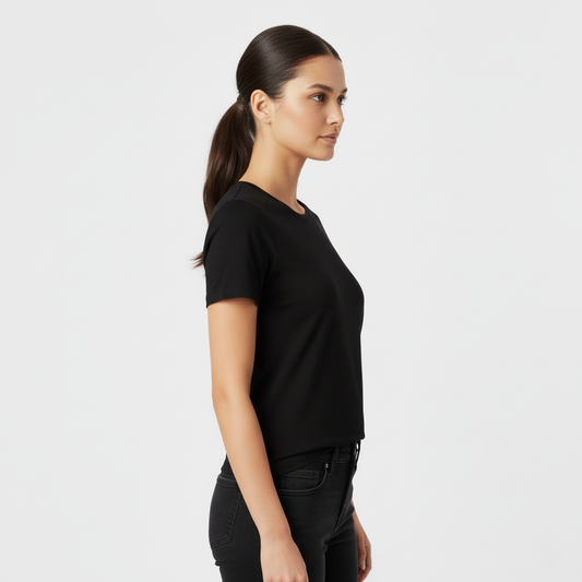 Anna Slim-Fit Crew Neck Short-Sleeve Top