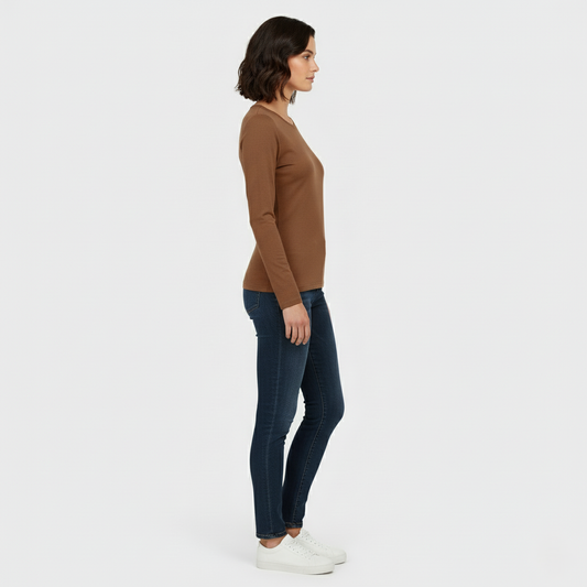 Anna Soft-Touch Long Sleeve Round Neck Top