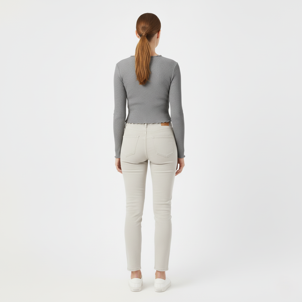Camille Ribbed Long-Sleeve Crop Top