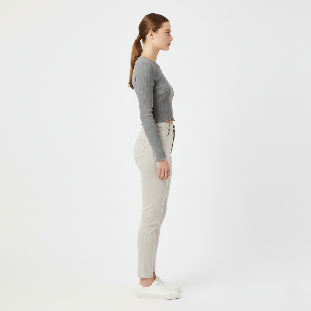 Camille Ribbed Long-Sleeve Crop Top