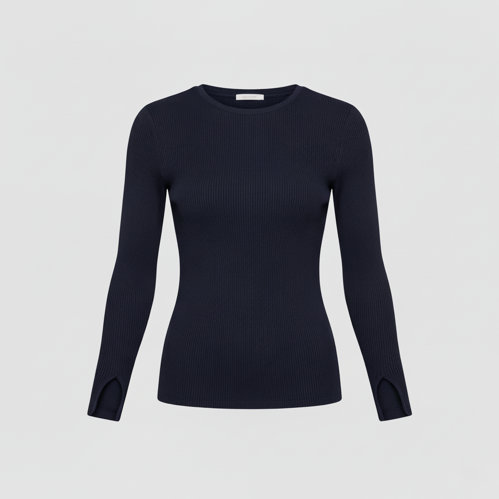 Camille Ribbed Slim Long Sleeve Top