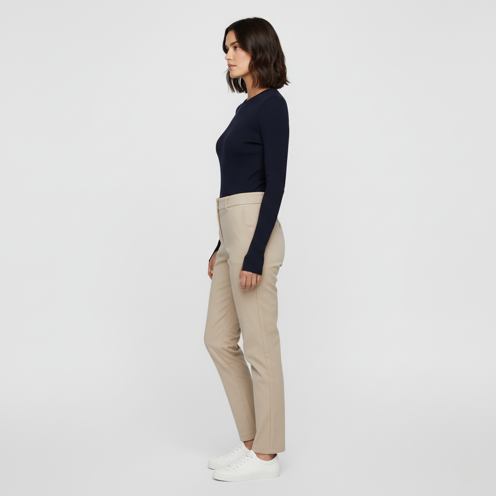 Camille Ribbed Slim Long Sleeve Top