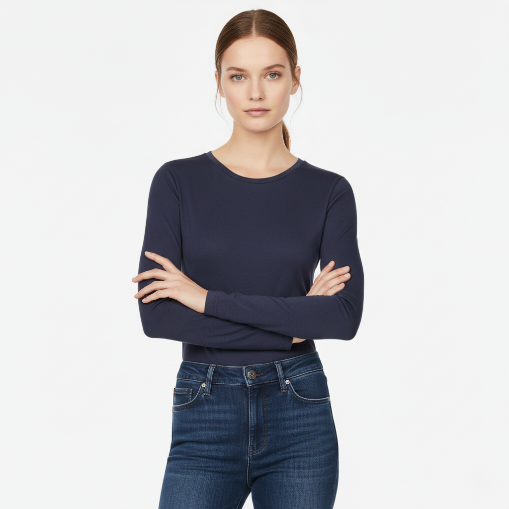 Chloé Fitted Long-Sleeve Round Neck Top