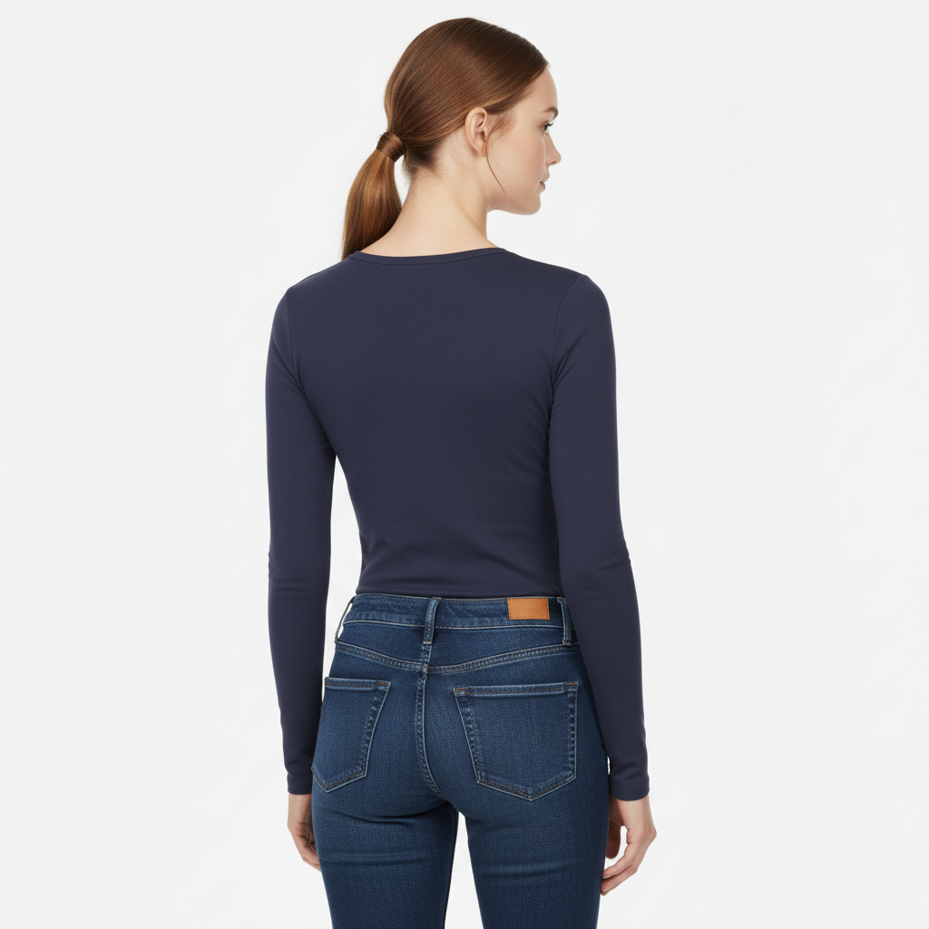 Chloé Fitted Long-Sleeve Round Neck Top