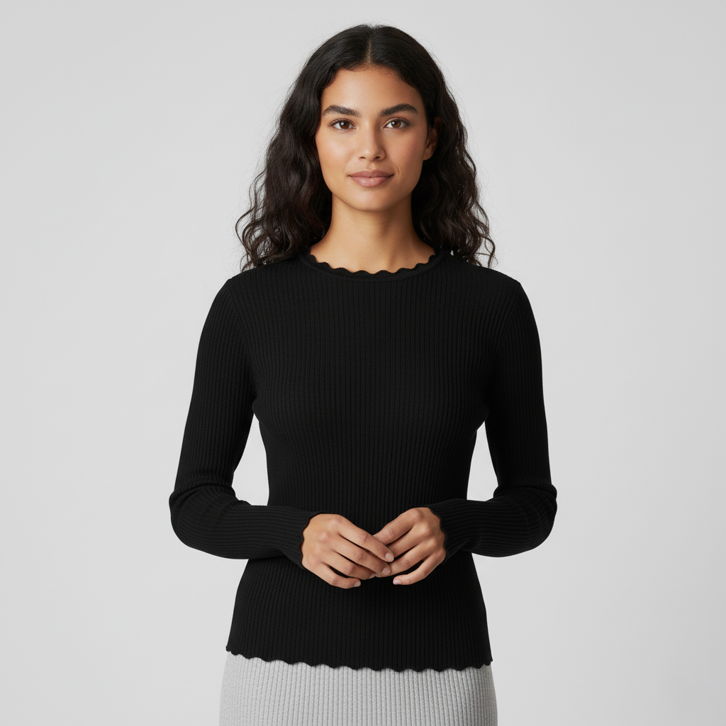 Claire Ribbed Long Sleeve Jumper
