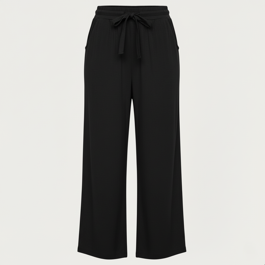 Emma Lightweight Wide-Leg Drawstring Trousers