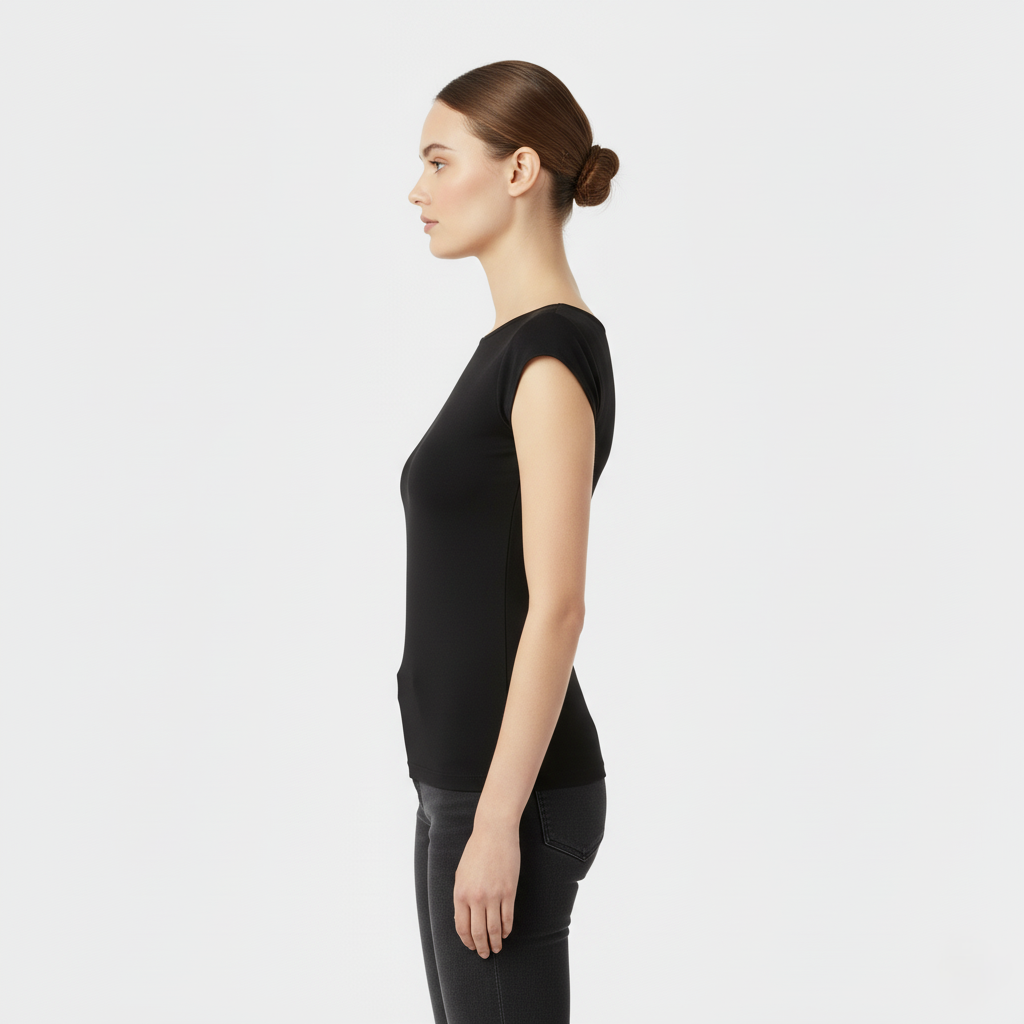 Emma Open-Back Slim-Fit Short-Sleeve Top