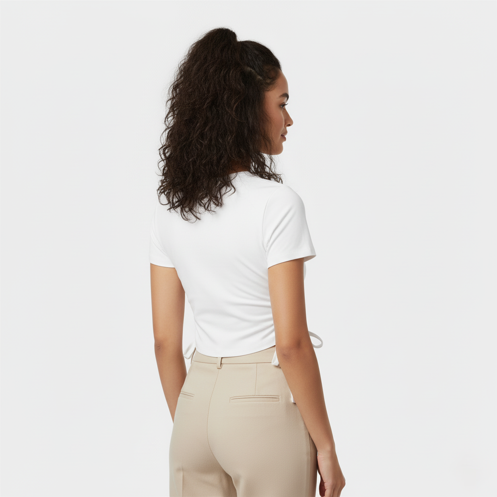Léa Side-Tie Fitted Crop Top