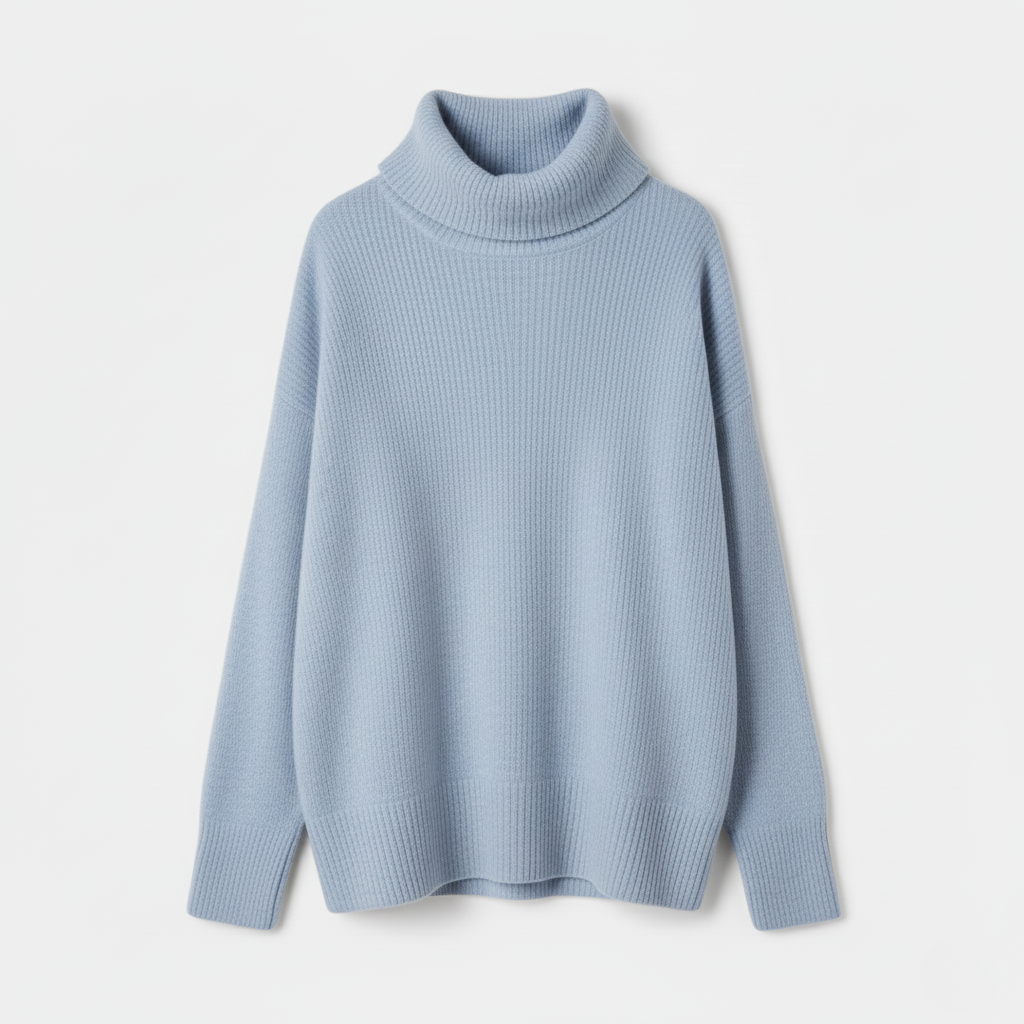 Sophie Ribbed Oversized Turtleneck Jumper