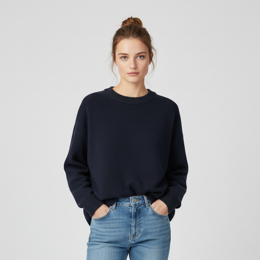 Anna Oversized Charcoal Knit Sweater