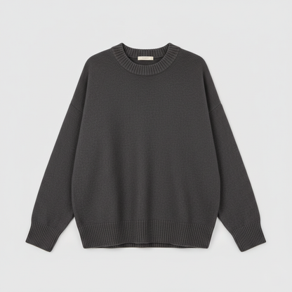 Anna Oversized Charcoal Knit Sweater