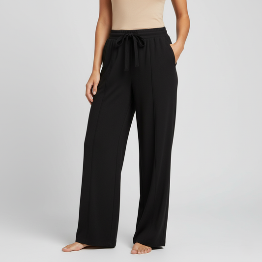 Anna Relaxed Wide-Leg Drawstring Trousers