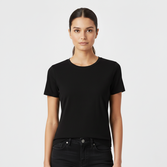 Anna Slim-Fit Crew Neck Short-Sleeve Top