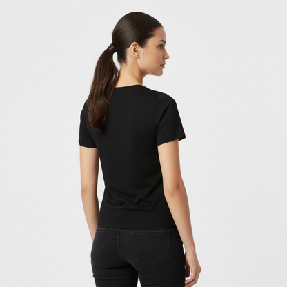 Anna Slim-Fit Crew Neck Short-Sleeve Top