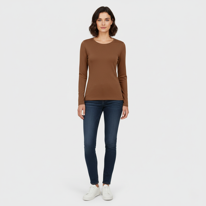 Anna Soft-Touch Long Sleeve Round Neck Top