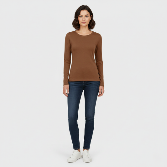 Anna Soft-Touch Long Sleeve Round Neck Top