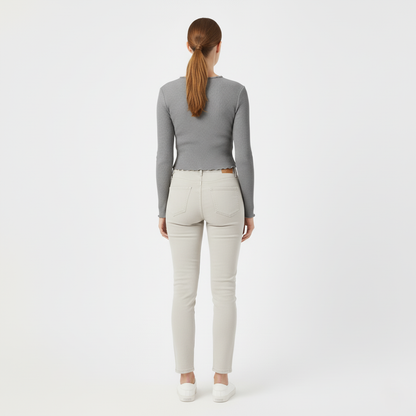 Camille Ribbed Long-Sleeve Crop Top