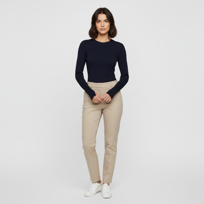 Camille Ribbed Slim Long Sleeve Top