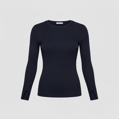 Camille Ribbed Slim Long Sleeve Top