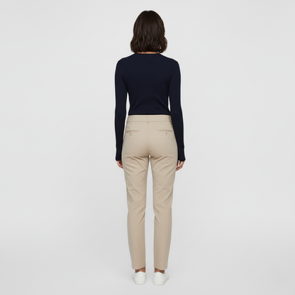Camille Ribbed Slim Long Sleeve Top