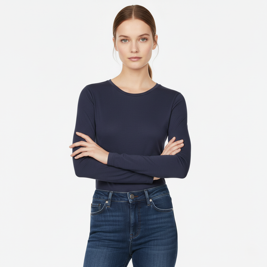 Chloé Fitted Long-Sleeve Round Neck Top
