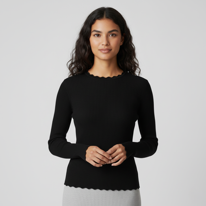 Claire Ribbed Long Sleeve Jumper