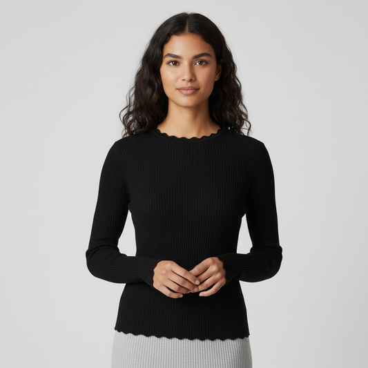 Claire Ribbed Long Sleeve Jumper