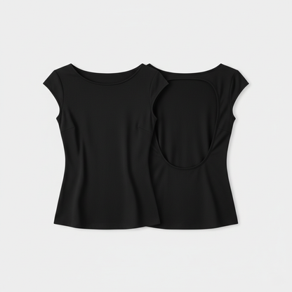 Emma Open-Back Slim-Fit Short-Sleeve Top