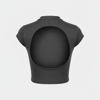 Léa Open-Back Fitted Crop Top