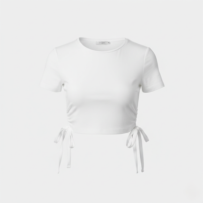 Léa Side-Tie Fitted Crop Top