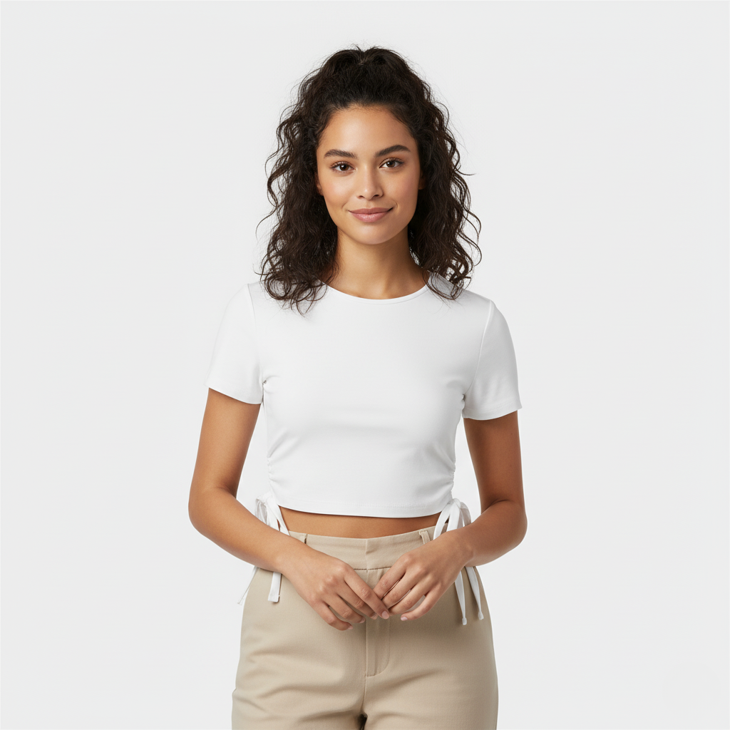 Léa Side-Tie Fitted Crop Top