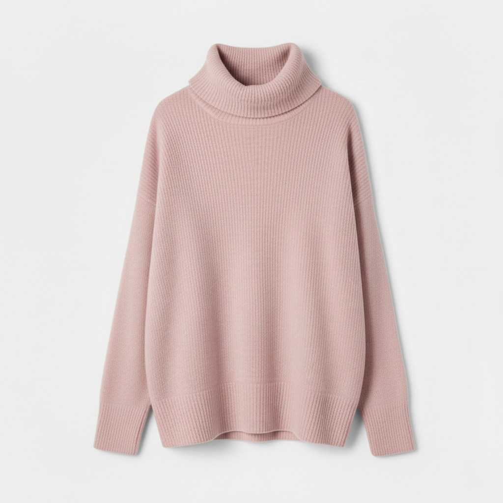 Sophie Ribbed Oversized Turtleneck Jumper