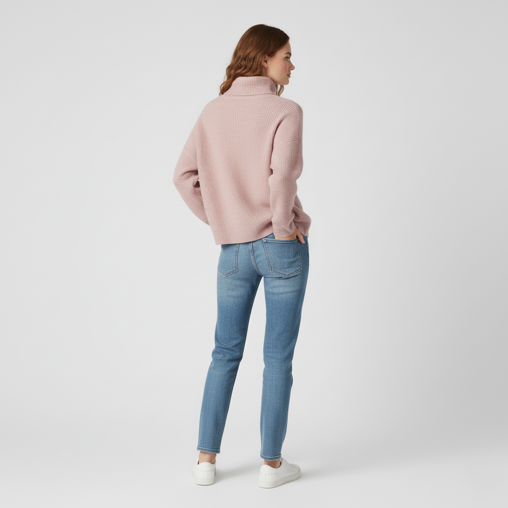 Sophie Ribbed Oversized Turtleneck Jumper