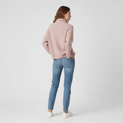 Sophie Ribbed Oversized Turtleneck Jumper