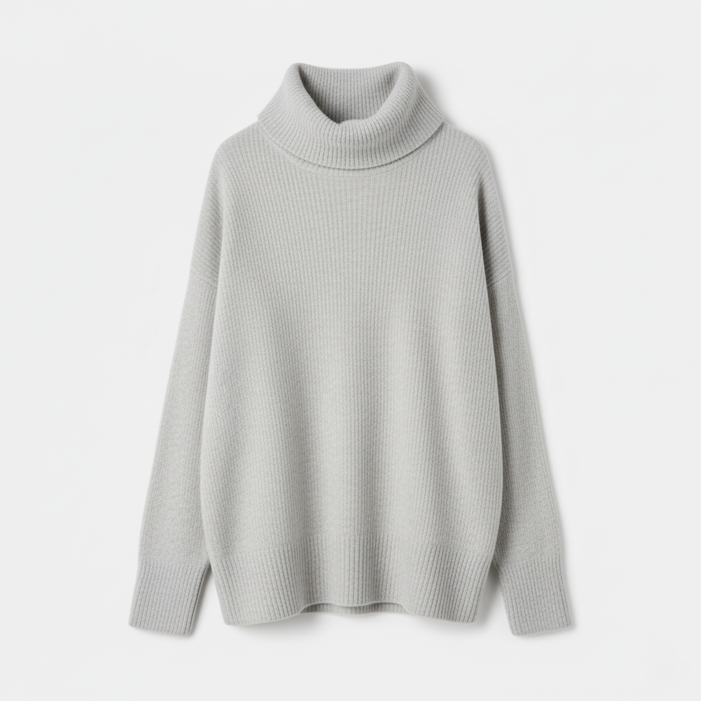 Sophie Ribbed Oversized Turtleneck Jumper