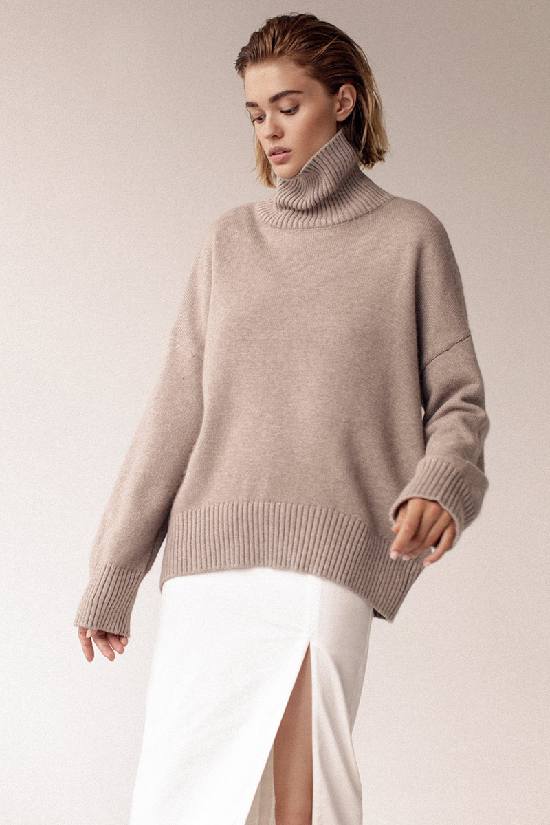 Casual Oversized Turtleneck Sweater